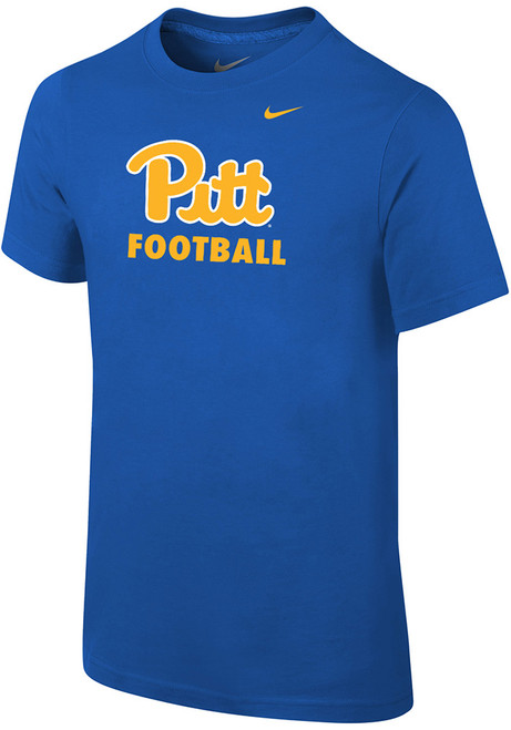 Youth Pitt Panthers Blue Nike Wordmark Football Sport Drop Short Sleeve T-Shirt