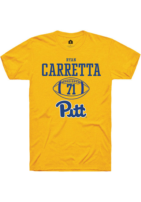 Ryan Carretta Gold Pitt Panthers NIL Sport Icon Short Sleeve T Shirt