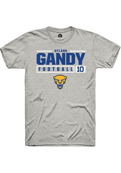 Ryland Gandy Ash Pitt Panthers NIL Stacked Box Short Sleeve T Shirt