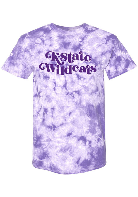 K-State Wildcats Quinn Tie Dye Design Short Sleeve T-Shirt - Lavender