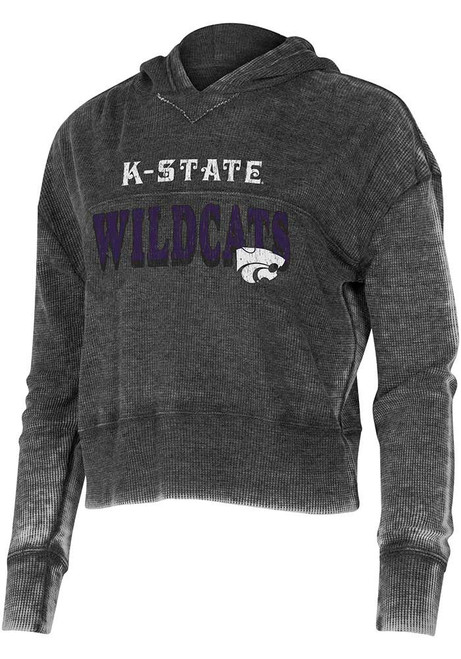 Womens Charcoal K-State Wildcats Resurgence Hooded Sweatshirt