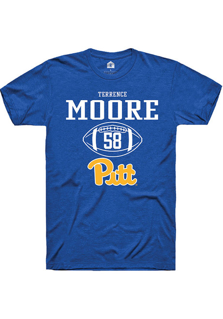 Terrence Moore Blue Pitt Panthers NIL Sport Icon Short Sleeve T Shirt