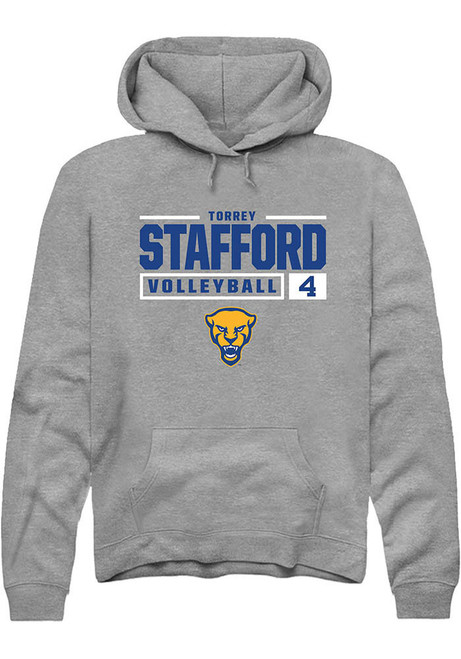 Torrey Stafford Rally Mens Graphite Pitt Panthers NIL Stacked Box Hooded Sweatshirt