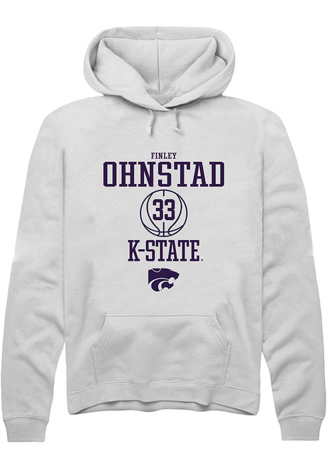 Finley Ohnstad Rally Mens White K-State Wildcats NIL Sport Icon Hooded Sweatshirt