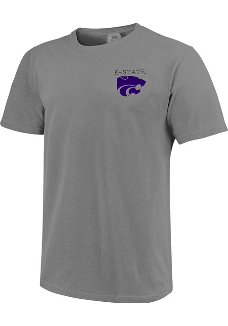 K-State Wildcats Comfort Colors Wordmark Short Sleeve T Shirt - Grey