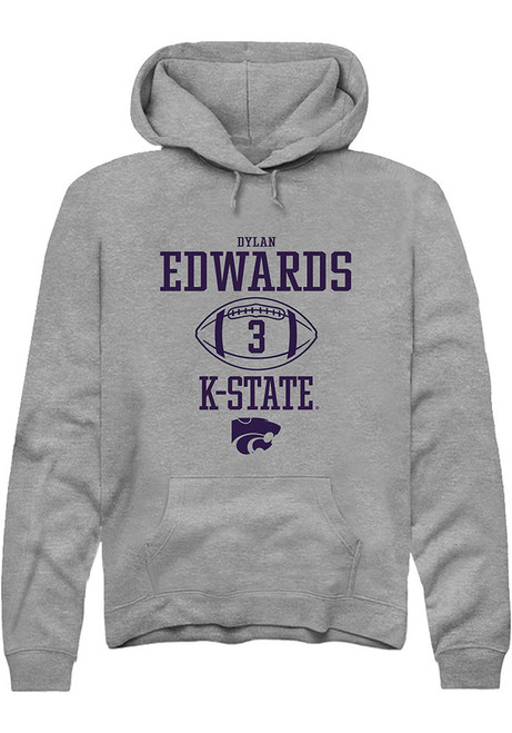 Dylan Edwards Rally Mens Graphite K-State Wildcats NIL Sport Icon Hooded Sweatshirt