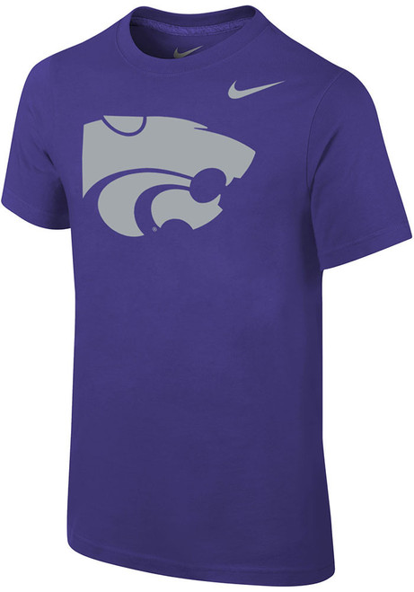 Youth K-State Wildcats Purple Nike Primary Logo Sideline Short Sleeve T-Shirt