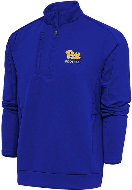 Mens Pitt Panthers Blue Antigua Football Generation BT Qtr Zip