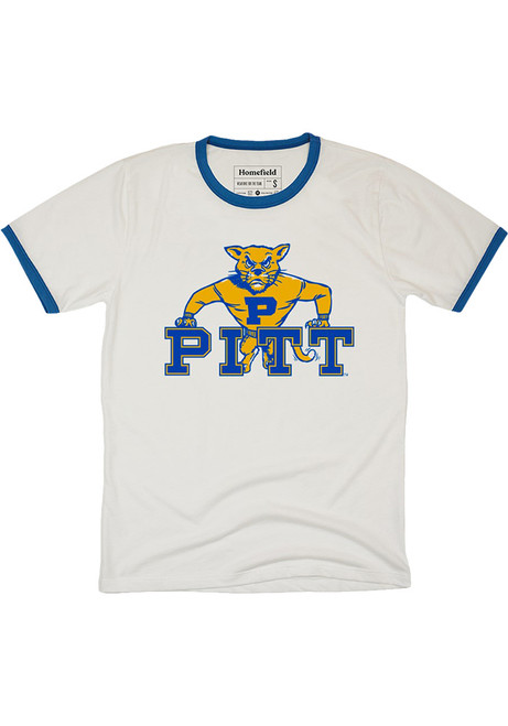 Pitt Panthers White Homefield Ringer Short Sleeve Fashion T Shirt