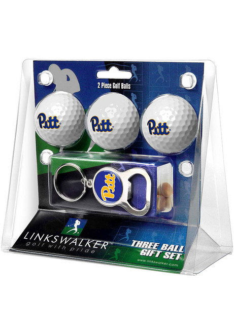 White Pitt Panthers Ball and Keychain Golf Gift Set