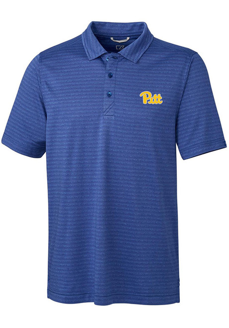 Mens Pitt Panthers Blue Cutter and Buck Cascade Short Sleeve Polo Shirt