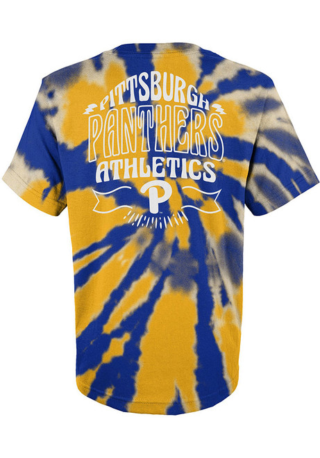 Boys Blue Pitt Panthers Pennant Tie Dye Short Sleeve T-Shirt