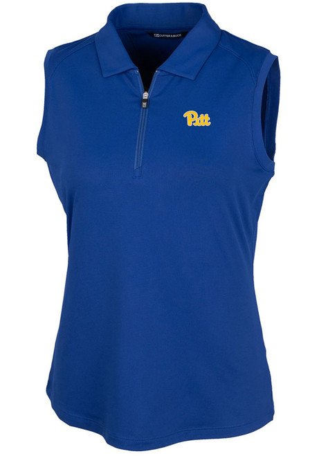 Womens Pitt Panthers Blue Cutter and Buck Forge Polo Shirt