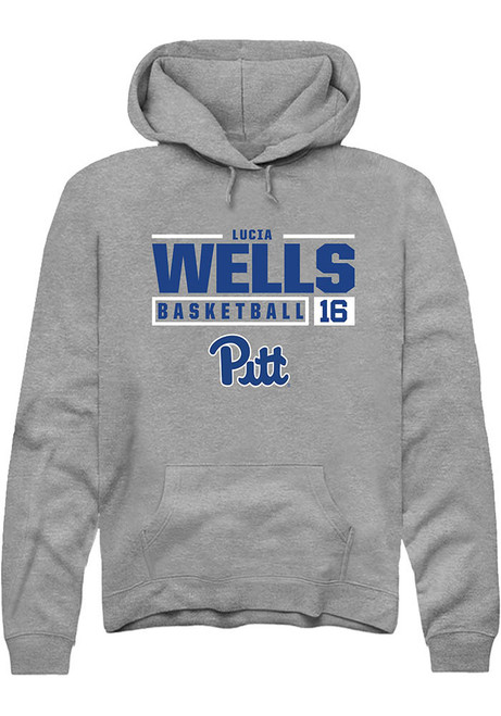 Lucia Wells Rally Mens Graphite Pitt Panthers NIL Stacked Box Hooded Sweatshirt