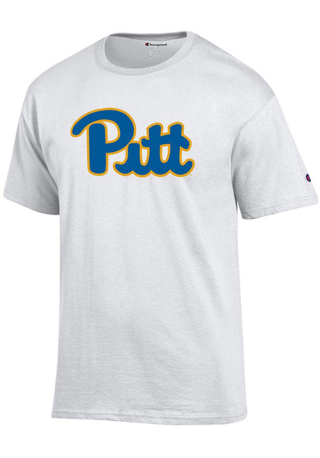 Pitt Panthers White Champion Primary Short Sleeve T Shirt