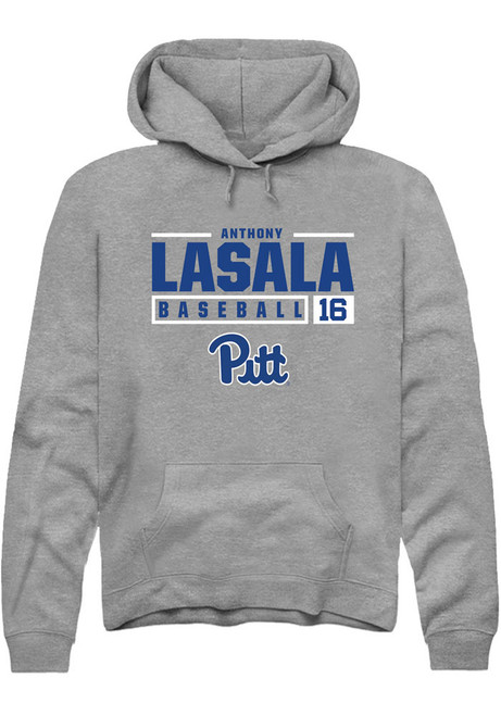 Anthony LaSala Rally Mens Graphite Pitt Panthers NIL Stacked Box Hooded Sweatshirt