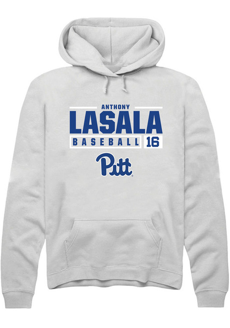 Anthony LaSala Rally Mens White Pitt Panthers NIL Stacked Box Hooded Sweatshirt