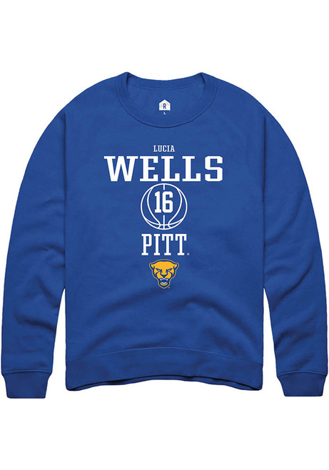 Lucia Wells Rally Mens Blue Pitt Panthers NIL Sport Icon Crew Sweatshirt