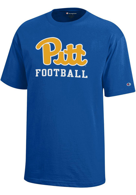 Youth Pitt Panthers Blue Champion Football Sport Drop Short Sleeve T-Shirt