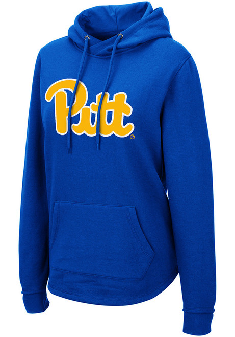 Womens Pitt Panthers Blue Colosseum Crossover Hooded Sweatshirt