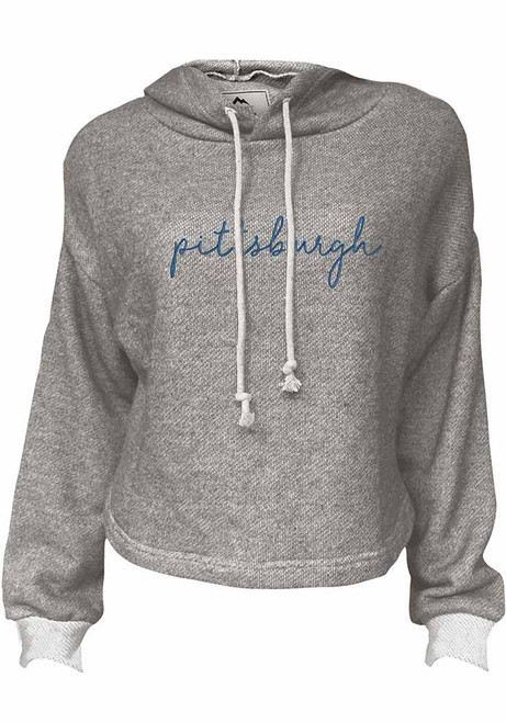 Womens Grey Pitt Panthers Coastal Terry Hooded Sweatshirt