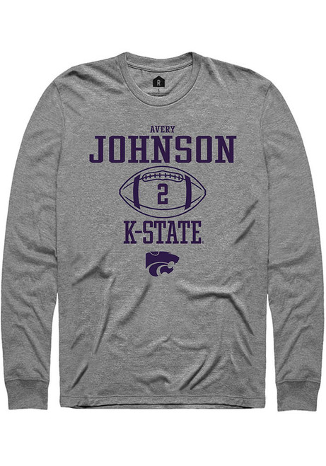 Avery Johnson Rally Mens Graphite K-State Wildcats NIL Sport Icon Tee