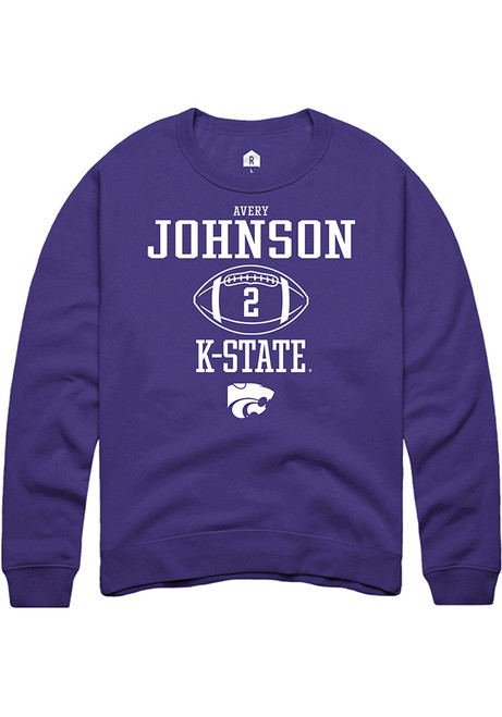 Avery Johnson Rally Mens Purple K-State Wildcats NIL Sport Icon Crew Sweatshirt