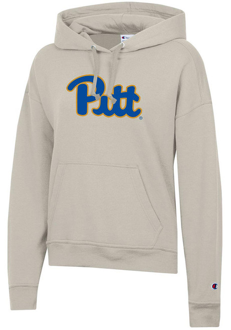 Womens Pitt Panthers Tan Champion Powerblend Hooded Sweatshirt