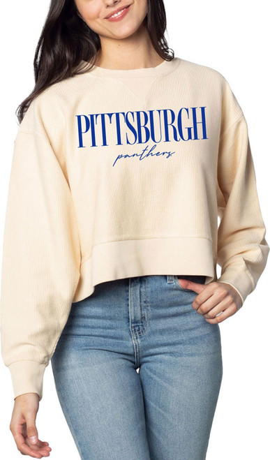 Womens Natural Pitt Panthers #Univ of Pittsburg Crew Sweatshirt