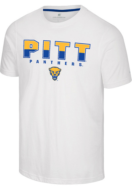 Pitt Panthers White Colosseum Crane Short Sleeve T Shirt