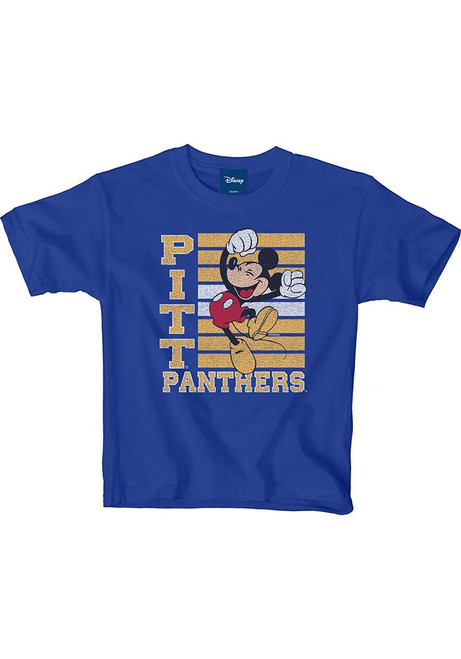 Youth Blue Pitt Panthers Mickey Big Hooray Short Sleeve T-Shirt