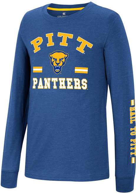 Youth Pitt Panthers Blue Colosseum Roof Long Sleeve T-Shirt