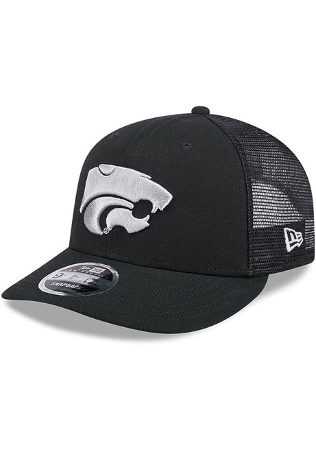 New Era Black K-State Wildcats Canvas Trucker LP 9FIFTY Adjustable Hat