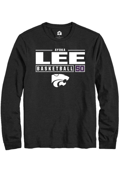 Ayoka Lee Rally Mens Black K-State Wildcats NIL Stacked Box Tee