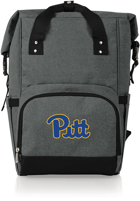 Pitt Panthers Picnic Time Roll Top Cooler Backpack - Grey