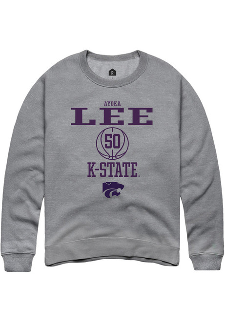 Ayoka Lee Rally Mens Graphite K-State Wildcats NIL Sport Icon Crew Sweatshirt