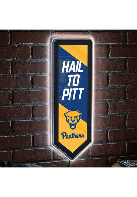 Gold Pitt Panthers 9x23 Banner Shaped Light Up Sign