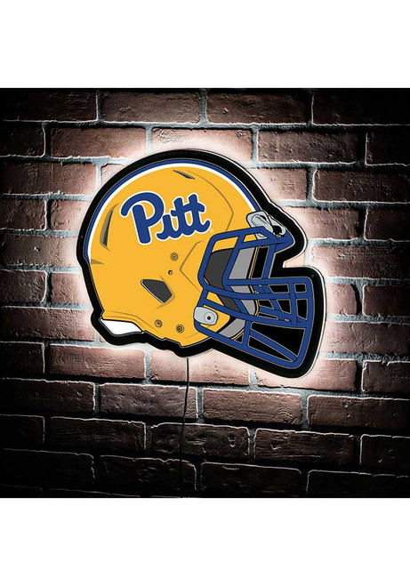 Gold Pitt Panthers 19.5x15 Helmet Light Up Sign