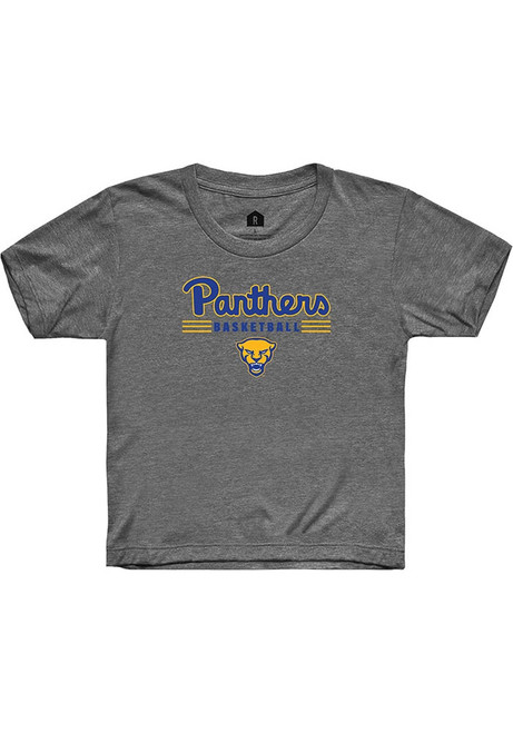 Youth Pitt Panthers Charcoal Rally Basketball Short Sleeve T-Shirt