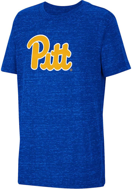 Youth Pitt Panthers Blue Colosseum Knobby Primary Logo Short Sleeve T-Shirt