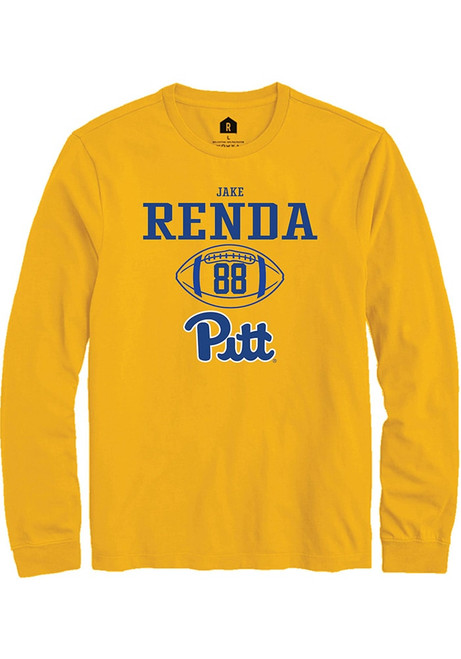 Jake Renda Rally Mens Gold Pitt Panthers NIL Sport Icon Design Tee