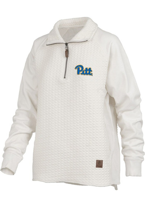 Womens Pitt Panthers Ivory Pressbox Salem Qtr Zip