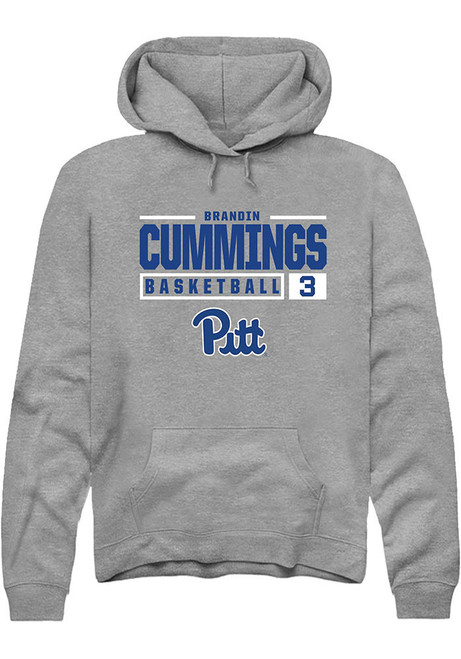 Brandin Cummings Rally Mens Graphite Pitt Panthers NIL Stacked Box Hooded Sweatshirt