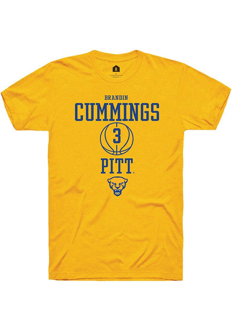 Brandin Cummings Gold Pitt Panthers NIL Sport Icon Short Sleeve T Shirt