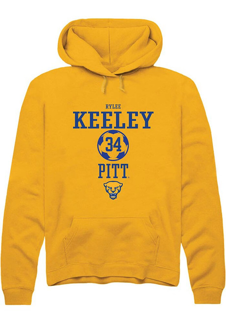 Rylee Keeley Rally Mens Gold Pitt Panthers NIL Sport Icon Hooded Sweatshirt