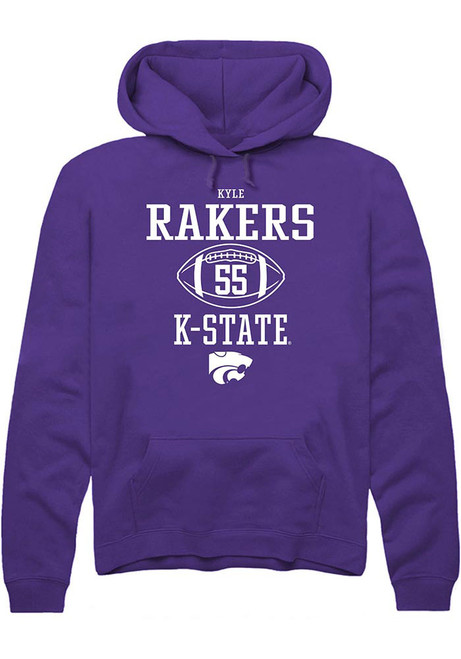 Kyle Rakers Rally Mens Purple K-State Wildcats NIL Sport Icon Hooded Sweatshirt