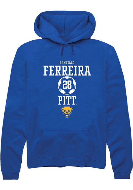 Santiago Ferreira Rally Mens Blue Pitt Panthers NIL Sport Icon Hooded Sweatshirt