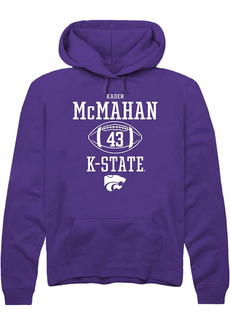 Kaden McMahan Rally Mens Purple K-State Wildcats NIL Sport Icon Hooded Sweatshirt