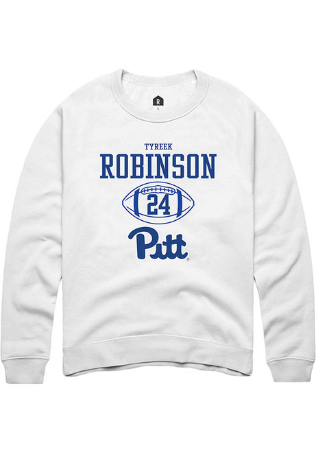 Tyreek Robinson Rally Mens White Pitt Panthers NIL Sport Icon Crew Sweatshirt