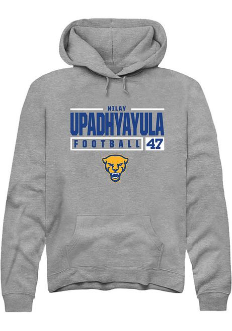 Nilay Upadhyayula Rally Mens Graphite Pitt Panthers NIL Stacked Box Hooded Sweatshirt